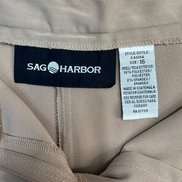 Sag Harbor Dress Pants Womens 16 Light Tan Stretch Straight High Rise Officewear - Picture 4 of 9